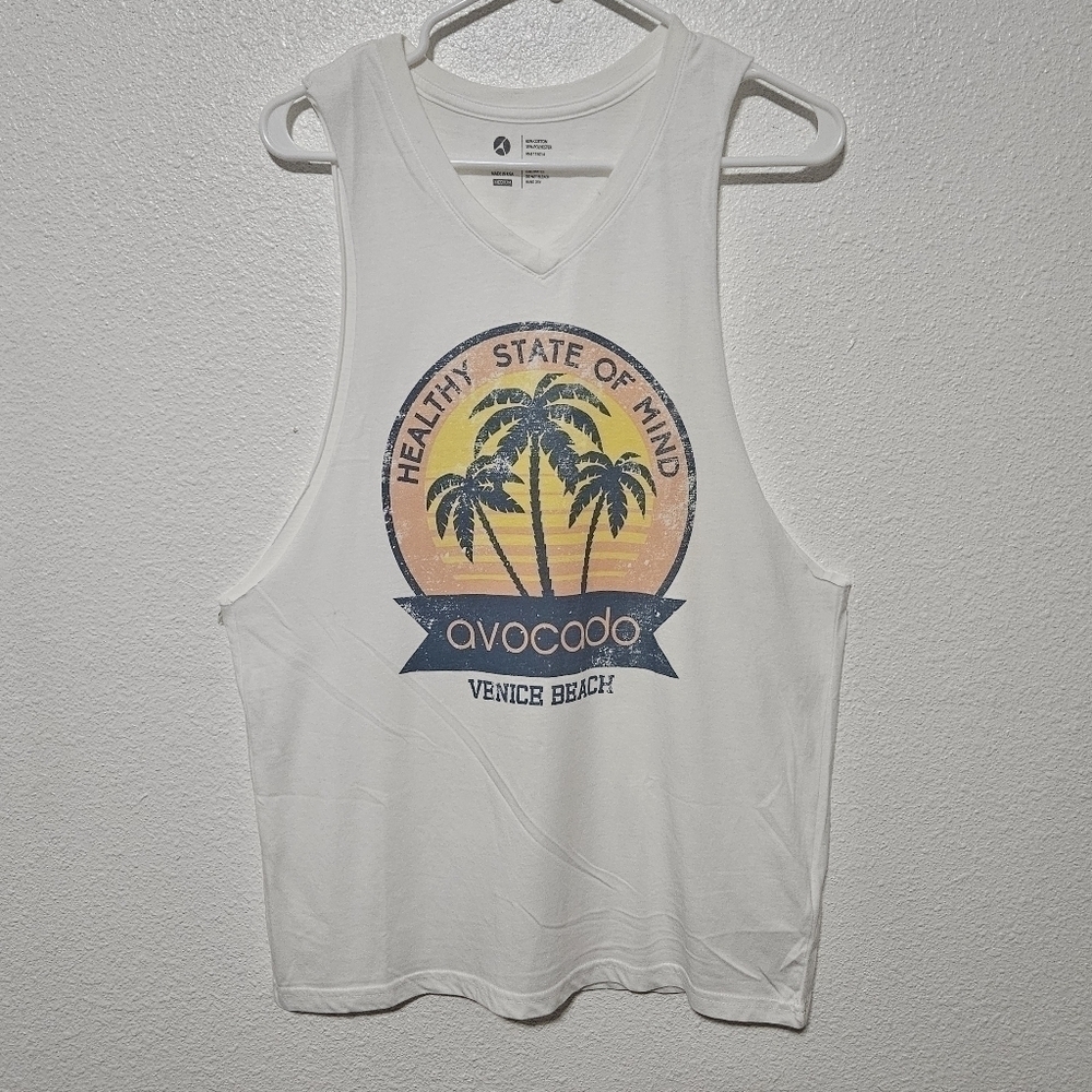 NWT Avocado muscle tee vintage white size medium